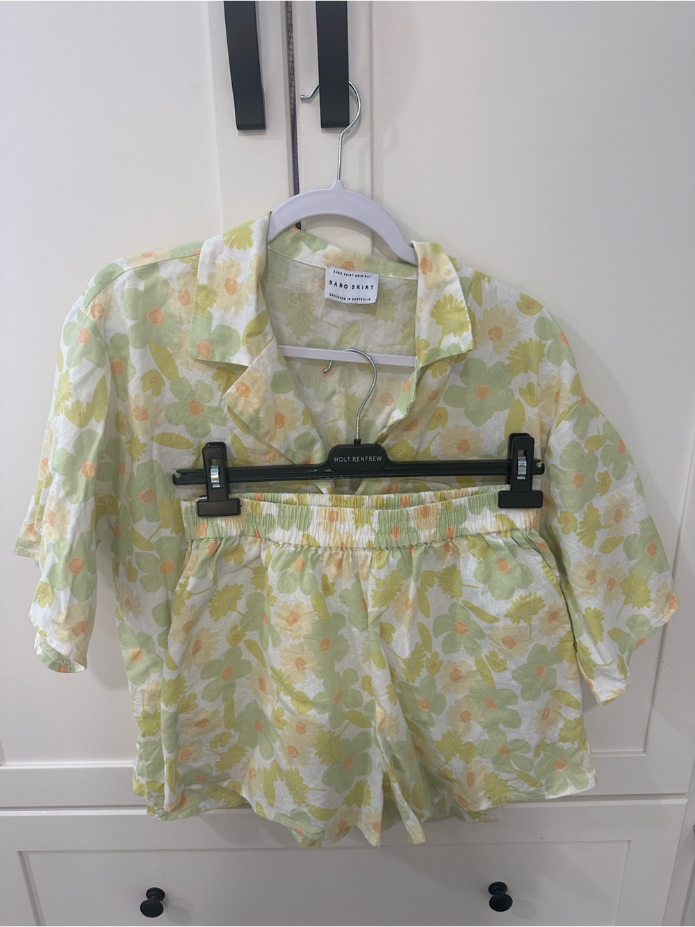Floral Green & Yellow Kids Pajama Set